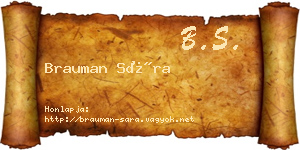Brauman Sára névjegykártya